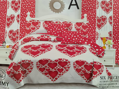 Image de Ensemble draps + rideaux  pour lit 3 places, lingerie fine pour une chambre propre et élégante qui vous procure un sommeil paisible