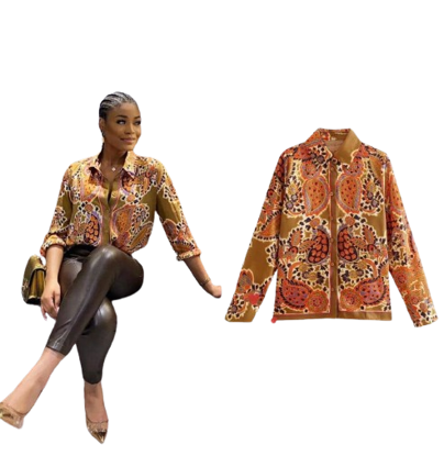 Agrandir l'image de Chemise en satin longue manche pour femme Image de Chemise en satin longue manche pour femme