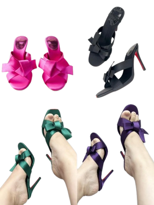 Image de Sandales talons aiguilles  avec  nœud papillon