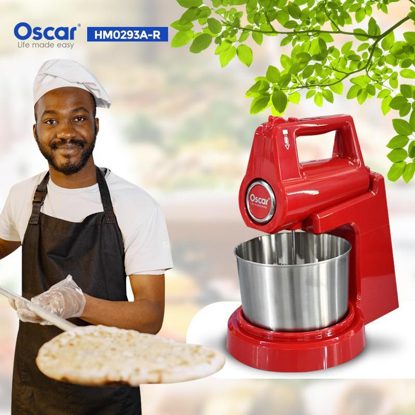 Image de MELANGEUR ELEC. OSCAR ROUGE 400 W SUR SOCLE AVEC BOL EN INOX