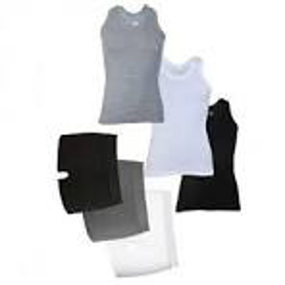 Image de Débardeurs + Boxers - 6 Pièces - Gris Souris, Noir et Blanc