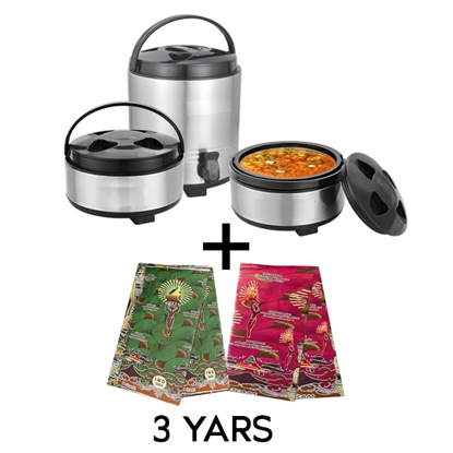 Image de Assiette thermos jeu de 3 Hotpot Réchauffeur De Nourriture En Acier Inoxydable Double Pot De Conservation De La Chaleur Avec Portable Thermos Réchauffeur De Nourriture 3pcs Ensemble + PAGNE 8 MARS 3 YARS