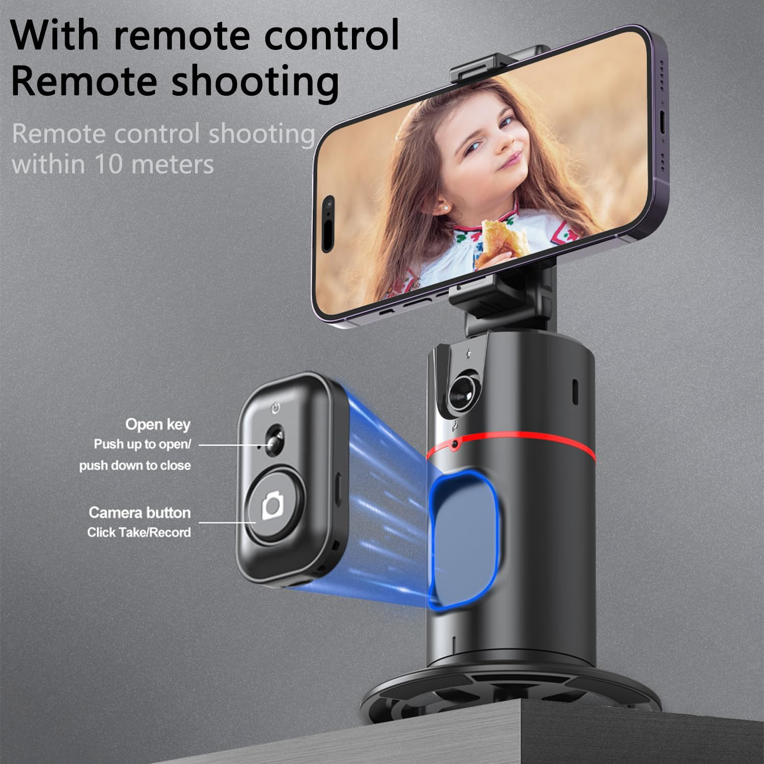 Support de téléphone avec suivi automatique du visage, rotation à 360