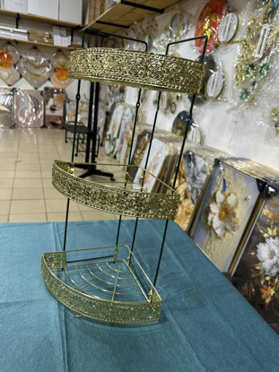 Image de Étagère D'Angle Multi-Fonctions - Argent/Or