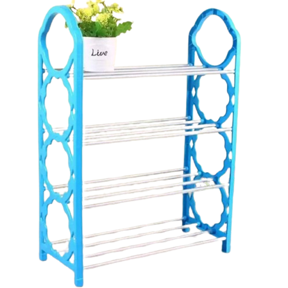 Etagère de rangement chaussures - Démontable - Plastique et métal - 4niveaux-iziwaycameroun	