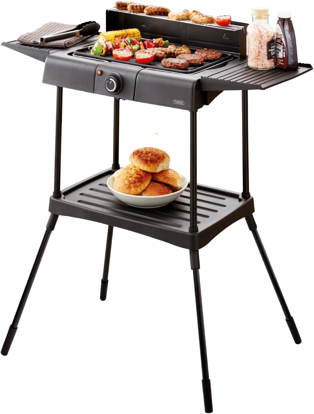 Image de Barbecue santé électrique 2-en-1 pour l’intérieur et l’extérieur, utilisation sur table, antiadhésif, noir