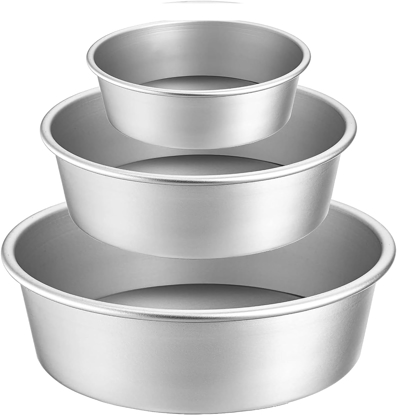 Image de 26 CM, 21 CM, 17 CM Moules à Gâteau Ronds Ensemble De Moules à Gâteau Antiadhésifs Ustensiles De Cuisson En Alliage D'aluminium Moules à Gâteau Ronds Moule à Pâtisserie Pour Mini Gâteau Pizza Gâteau Au Froma