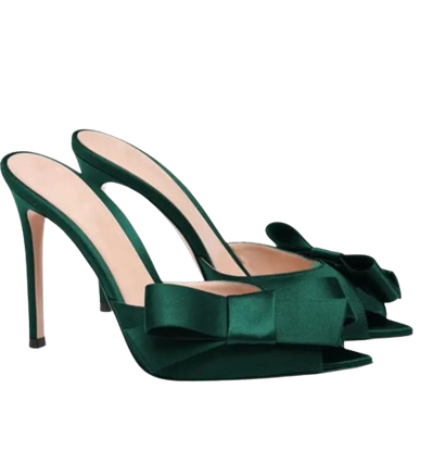 Image de Sandales mules à talons avec nœud sur le côté