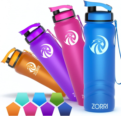 Agrandir l'image de GOURDE DE SPORT ZORRI - sans Bpa & Anti Fuite, Réutilisable Tritan Plastique Bouteilles de Gym pour Camping, Cyclisme, Course, Les Activités De Plein Air Yoga,Randonnée,Givré Bleu ,800ml-28oz Image de GOURDE DE SPORT ZORRI - sans Bpa & Anti Fuite, Réutilisable Tritan Plastique Bouteilles de Gym pour Camping, Cyclisme, Course, Les Activités De Plein Air Yoga,Randonnée,Givré Bleu ,800ml-28oz