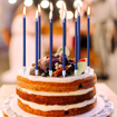 Image sur 6 Métallique Bougie Longue Chandelle Bleu Bougies d'anniversaire avec Support Bougies de Gâteau pour la décoration de fête de Mariage d'anniversaire