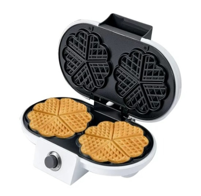 Agrandir l'image de Machine à gaufre - Gaufrier double pour gaufres classiques en forme de cœur, Gaufrier avec revêtement anti-adhésif Image de Machine à gaufre - Gaufrier double pour gaufres classiques en forme de cœur, Gaufrier avec revêtement anti-adhésif