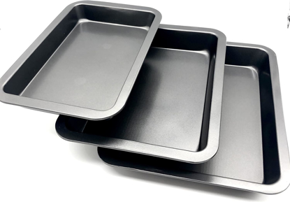 Agrandir l'image de Set de Moules à Cake rectangulaires | Moules à Gâteau en Acier inoxydable | Moules à Chocolat empilables | Moules à Brownie antiadhésifs |  Accessoires de Pâtisserie | Set de 3 Image de Set de Moules à Cake rectangulaires | Moules à Gâteau en Acier inoxydable | Moules à Chocolat empilables | Moules à Brownie antiadhésifs |  Accessoires de Pâtisserie | Set de 3