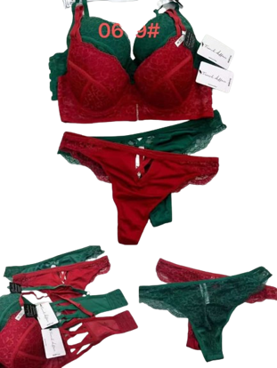 Image de Ensemble soutien gorge et caleçon V en dentelle, qualité irréprochable, 2 pièces