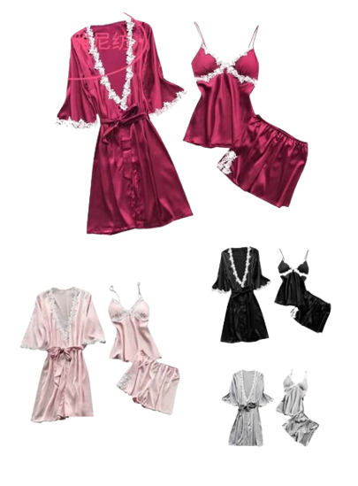 Image sur Nuisette, robe, tenue de chambre 03 pcs ( un jété, un haut et une culotte)