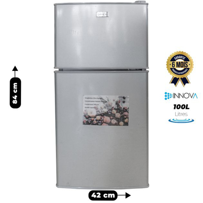 Agrandir l'image de Réfrigérateur double Battant - INNOVA - IN132 - 100 Litres - Gris Claire - Garantie 06 Mois Image de Réfrigérateur double Battant - INNOVA - IN132 - 100 Litres - Gris Claire - Garantie 06 Mois