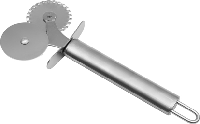 Image de Roulette à pâtisserie double en acier inoxydable, parfaite pour roulette à pizza, coupe-pâte, coupe-pâtes, roulette de coupe raviolis