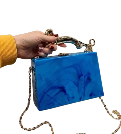 Image sur Pochette en acrylique pour femme, sac à main de soirée , nouvelle mode, poignée courte