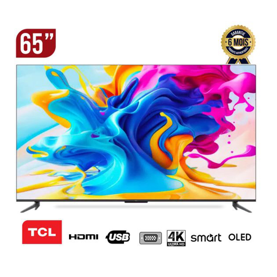 TV SMART - TCL - 65 pouces - 65C645 - 4K - UHD - QLED - Smart Google TV - Garantie 6 mois