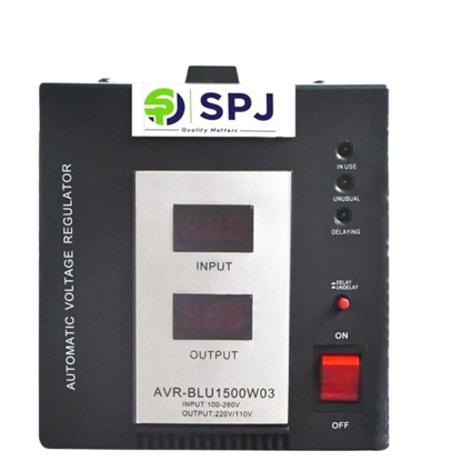 Régulateur de tension numérique - SPJ - AVR-BLU1500W03 - 1500VA - Garantie 06 mois Régulateur de tension numérique - SPJ - AVR-BLU1500W03 - 1500VA - Garantie 06 mois