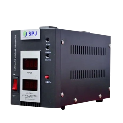 Régulateur de tension numérique SPJ AVR-BLU500W01 - 500VA - Garantie 6 Mois Régulateur de tension numérique SPJ AVR-BLU500W01 - 500VA - Garantie 6 Mois