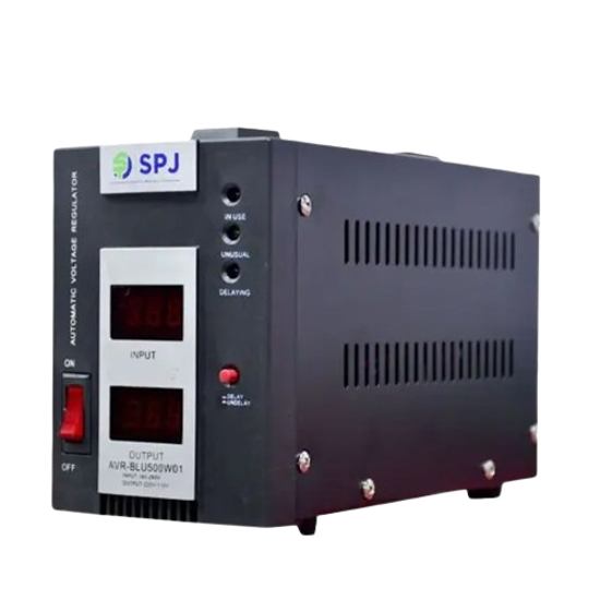 Régulateur de tension numérique SPJ AVR-BLU500W01 - 500VA - Garantie 6 Mois