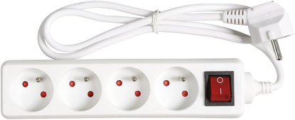 Image de Bloc multiprise3 prises blanc avec interrupteur