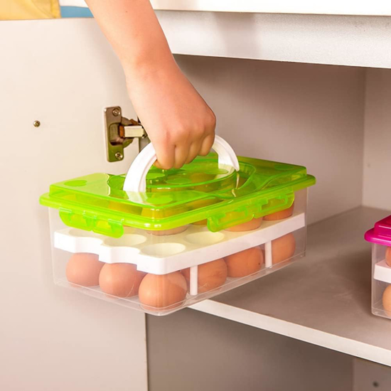 Boîte à Œufs Transparente Pour 15 Œufs - Avec Couvercle Hermétique, Empilable - Pour Frigo, Voyage, Camping
