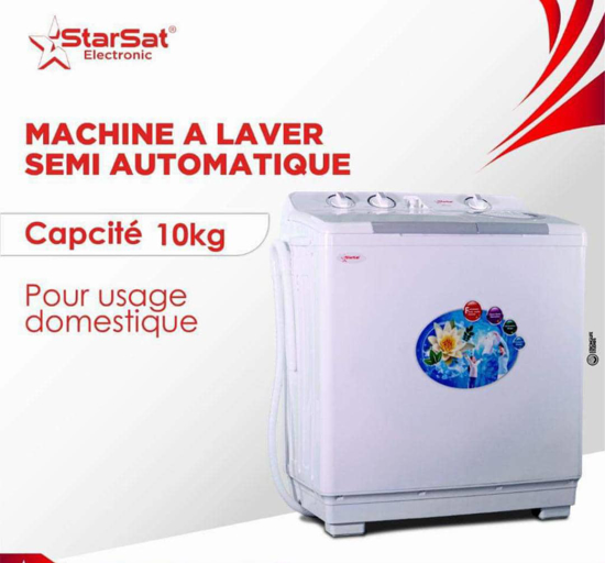 Image sur Machine à laver semi-automatique starsat - 7 kg - blanc  - 06 mois garantis