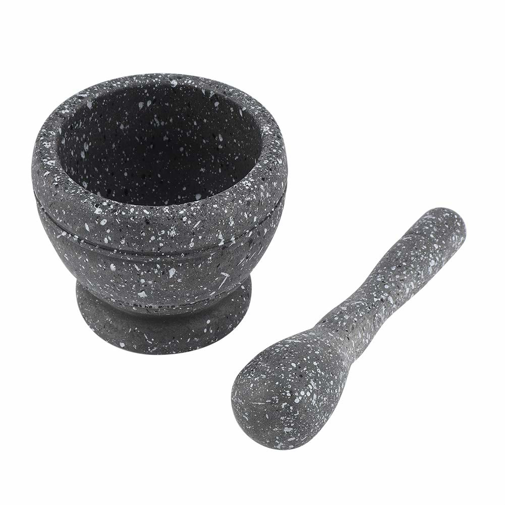 Mortier et pilon en bois naturel - Avec bol à épices et herbes (M02
