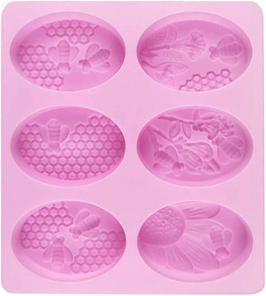 Agrandir l'image de Moule à savon - cavités - moule désigné fleur abeille- 125g - ovale Image de Moule à savon - cavités - moule désigné fleur abeille- 125g - ovale