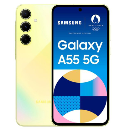 Agrandir l'image de Samsung Galaxy A55 5G - 256 Go - 8Go RAM - 6.6" - Dual Nano SIM - 50MP+12MP+5MP 4k/32MP - 5000mAh - Garantie 12 Mois Image de Samsung Galaxy A55 5G - 256 Go - 8Go RAM - 6.6" - Dual Nano SIM - 50MP+12MP+5MP 4k/32MP - 5000mAh - Garantie 12 Mois
