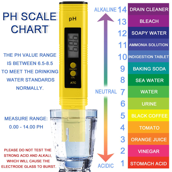 Image sur Testeur pH Mètre, Test de pH pour Piscines Mesurant TDS pH EC Température Testeur de l'eau ph de Qualité pour Eau Potable, Piscine - outil de savonnerie