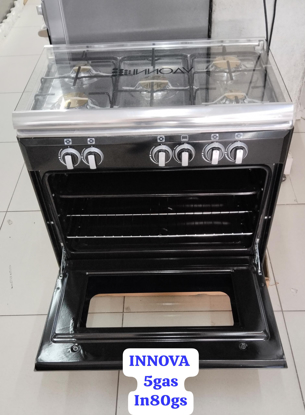 Cuisinière à Gaz - Innova - IN-80GS - 05 Foyers - 50 x 75 - Noir -06 mois Garantie Cuisinière à Gaz - Innova - IN-80GS - 05 Foyers - 50 x 75 - Noir -06 mois Garantie