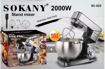 Image sur Sokany  Robot pâtissier stand mixer SC-623e Pétrin numérique 10L 2000W 6 vitesses avec pot rotatif