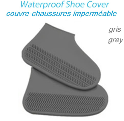 couvre-chaussures-imperméable-taille-s-couleur-grise Couvre chaussures de pluie imperméable en silicone réutilisable.