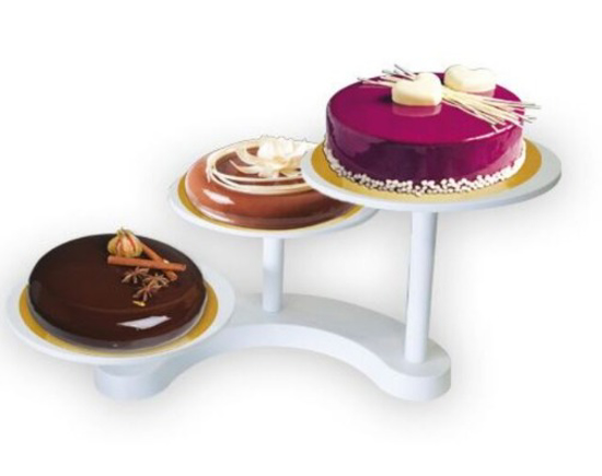 Image sur Présentoir Plastique 3 Etages, présentoir gâteaux pâtisserie cupcake  présentoir à dessert ESCALIER