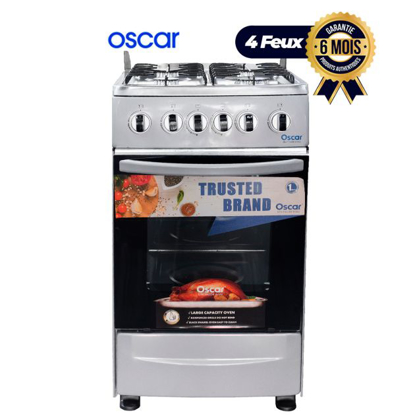 CUISINIERE A GAZ 4 FEUX ARGENT OSCAR 24 - 50 X 50 - 6 mois de garantie
