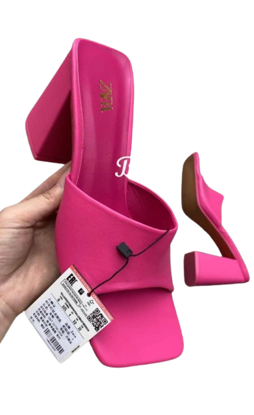 Image de Babouche mule compensée pour femme en cuir , ZARA, Produit générique