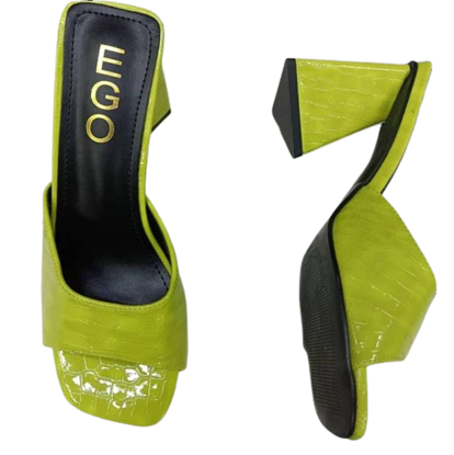 Image de Babouche mule compensée pour femme en cuir , EGO, Produit générique