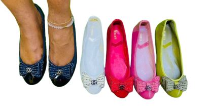 Agrandir l'image de Ballerine en cuir avec noeud papillon, très solide, produit générique Image de Ballerine en cuir avec noeud papillon, très solide, produit générique