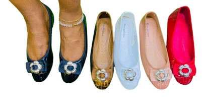 Agrandir l'image de Ballerine en Cuir croco avec boucle, produit générique, très solide Image de Ballerine en Cuir croco avec boucle, produit générique, très solide