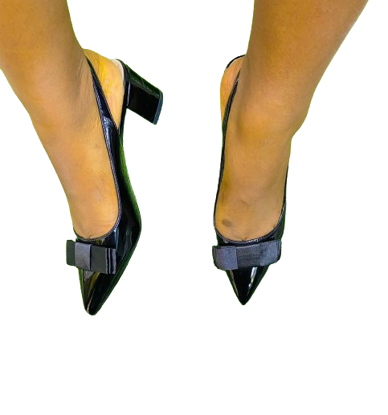 Image de Chaussure à petit talons carré en cuir pour femme, bout pointu, produit générique