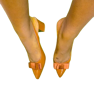 Image sur Chaussure à petit talons carré en cuir pour femme, bout pointu, produit générique