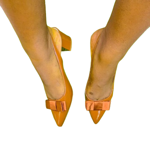 Image sur Chaussure à petit talons carré en cuir pour femme, bout pointu, produit générique