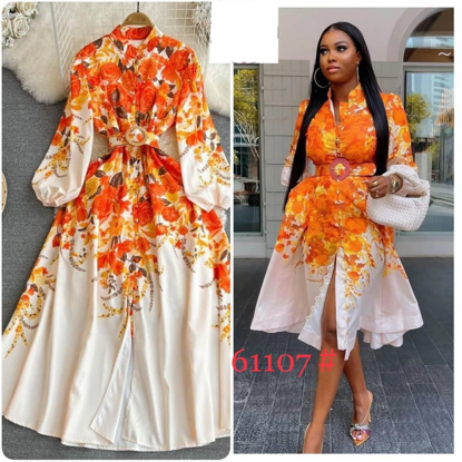 Agrandir l'image de Jolie robe de cocktail longues manches ballons avec ceinture, produit générique Image de Jolie robe de cocktail longues manches ballons avec ceinture, produit générique