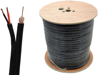 Agrandir l'image de Cable Coaxial RG59 avec cable alimentation Camera noir 100 m Image de Cable Coaxial RG59 avec cable alimentation Camera noir 100 m