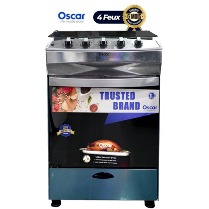 Image de CUISINIERE A GAZ 4 FEUX ARGENT OSCAR 24 Luxe  - 6 mois de garantie