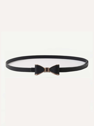 Image de Ceinture élastique extensible pour femme avec boucle en forme de nœud papillon, noir