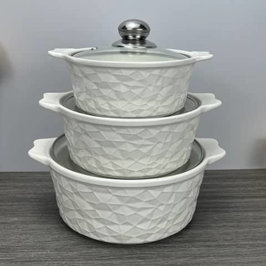 Image sur Ensemble de casserole en céramique 3pcs / plats de service  jeu d'assiettes - copié