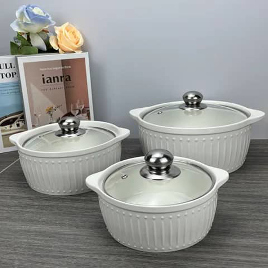 Image sur Ensemble de casserole en céramique 3pcs / plats de service  jeu d'assiettes